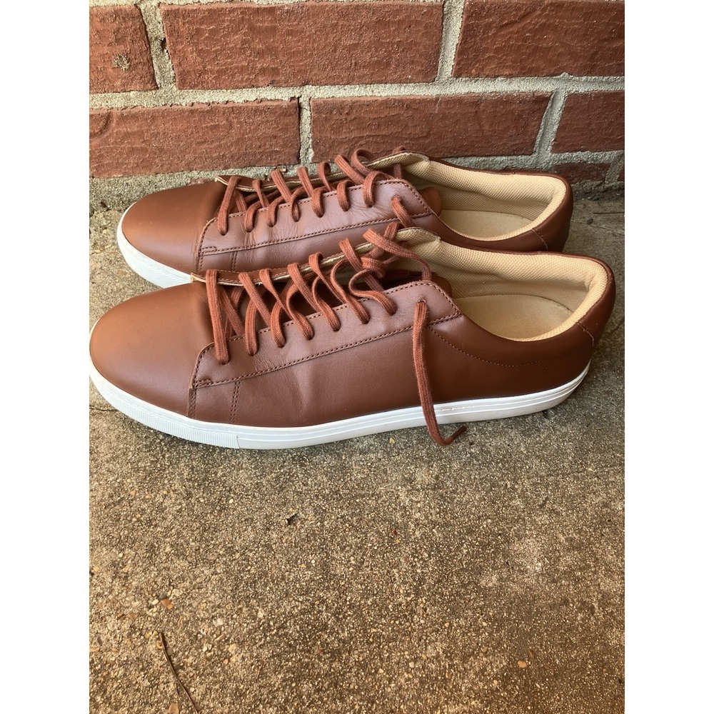 Oliver Cabell Low 1 Casual Shoes Men Size 15 Brown Leather Comfort Sneakers READ